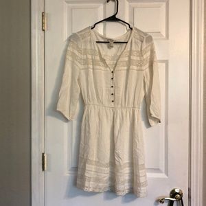 White lacy Dress with buttons